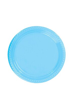 22 cm Plastik Mavi Tabak 25 Li