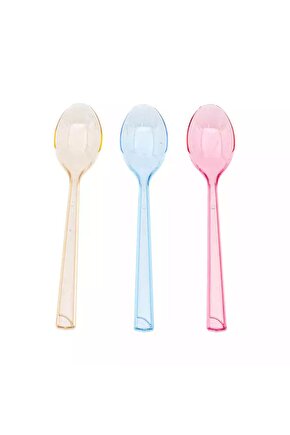 Plastik Renkli Dondurma Kaşığı 50 Adet