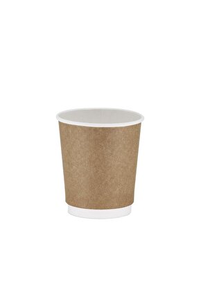 Double Wall Kraft Karton Bardak 8 Oz - 25 Adet