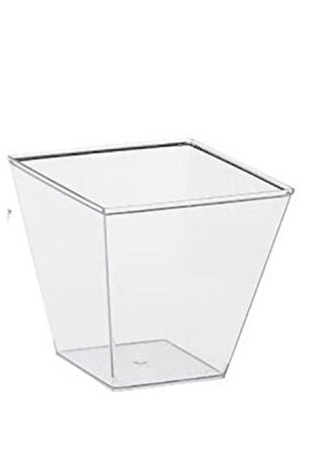 5x6 Cm Küçük Boy Prizma Mika Plastik Sunum Kabı Kübik Kase 120 Cc **25** Adet *salata.meze Kasesi