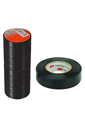 Temflex 1300e Siyah 10lu Paket Pvc Izole Bant 0.13x19x0.1m Izole Elektrik Bandı