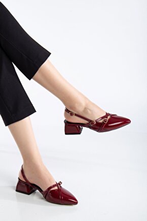 Kısa Topuklu Female Siyah Rugan Stiletto 4 Cm