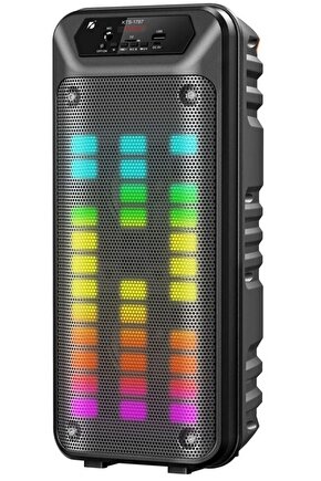 BLUETOOTH HOPARLÖR SD KART USB GİRİŞLİ MİKROFONLU LED IŞIKLI ŞARJLI KABLOSUZ SPEAKER
