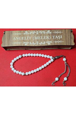 DOĞALTAŞ TESPİH ANGELİT MELEK TAŞI TESBİH 33 LÜK KUTULU HEDİYELİK TESBİH