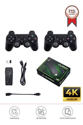 Gc-05 Siyah 2.4g Nostaljik Çift Kablosuz Atari Denetleyici Video Oyun Konsolu