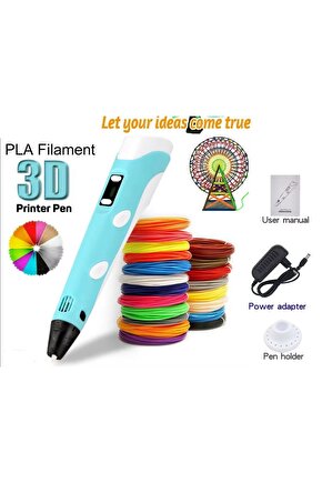 3D Kalem Yazıcı 3D Pen-2 yeni model 3 boyutlu yazıcı kalem seti oled ekranlı adaptörlü