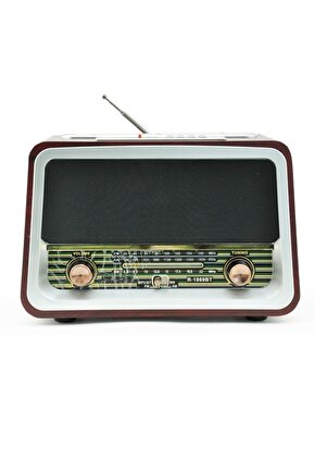 Nostaljik Radyo Bluetooth Hoparlör Fm Radio Sd Kart Usb Girişli Şarjlı Speaker