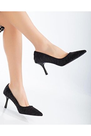 Saten Kabartma Detaylı Stiletto Si-5004