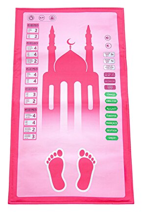 Benim Seccadem Çocuklar İçin Sesli Konuşan 7 Dilde Namaz Kıldıran Seccade Pembe