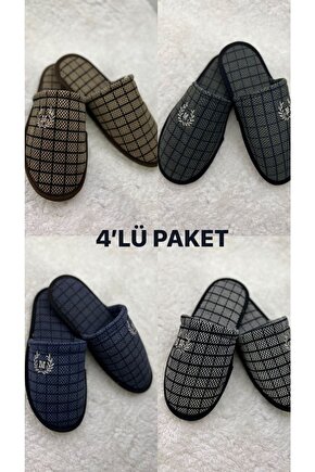 Erkek 4lü Günlük Çeyizlik Bohçalık Ev Terliği