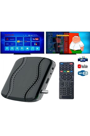 Tüm Tvlere Uyumlu Full Hd Çanaklı-çanaksız Uydu Alıcı,dahili Wifi,iptv,youtube,(730 gün free iptv)