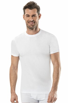 Erkek Tekli Paket Beyaz Sıfır Yaka Kısa Kol Pamuklu Fanila Atlet 104