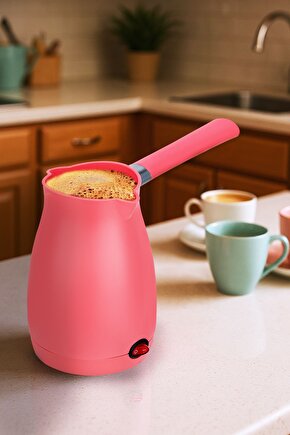 Caffeen Türk Kahvesi Makinesi Elektrikli Cezve Pembe
