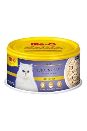 Meo Delite Tahılsız Soslu Ton Balıklı Yetişkin Konserve Kedi Maması 80 Gr