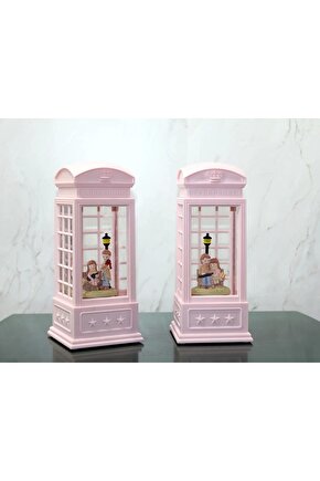Telefon Kulübeli Kış Masalı Işıklı Müzikli Kar Küresi Alk3409