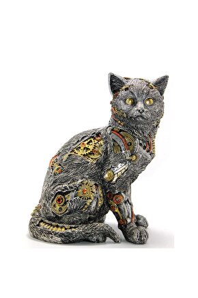 Steampunk Polyester Kedi Figürü Alk2455