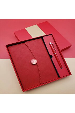 Çizgili Defter Ve Metal Kalem Seti