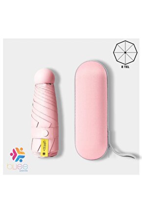 Özel Kılıflı Pembe Şemsiye (KAPSÜL ŞEMSİYE)