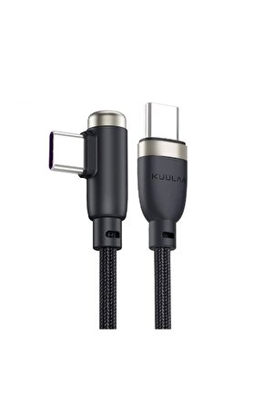Kl-x41kl-x40 L- Tipi 90 Derece 60w 3a Hızlı Şarj Type-c Kablo 1 Metre Siyah