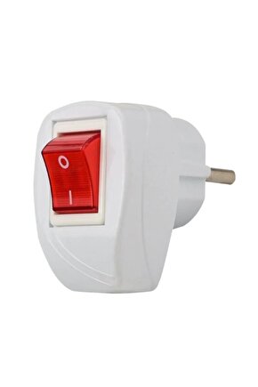 Almera Topraklı Anahtarlı Tekli Erkek Fiş Kablosuz Beyaz