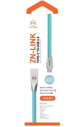 Ca1202 Çinko Alışım Yassı Dörtgen Lightning Data Şarj Kablosu