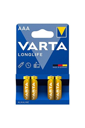 Longlife Extra Alkalin Ince Pil - Aaa - 4lü