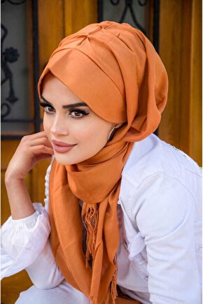 Siyah Kabartma Desen Kelebek Model Büzgülü Bone Şal
