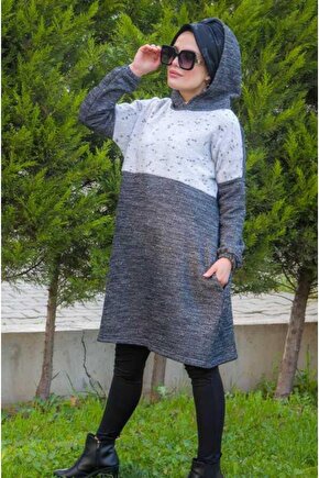Siyah Beyaz Spor Sweat - 10200