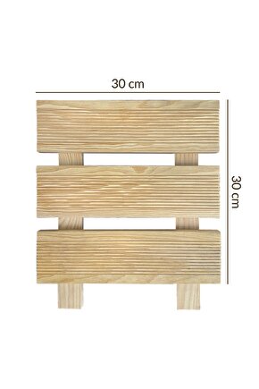 Ahşap Yer Karosu, Yer Döşeme, Ahşap Kaydırmaz Tırtıklı Döşeme Deck 30x30 cm