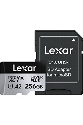 256GB Silver Plus 205mb 4K V30 UHSI Micro SD Hafıza Kartı