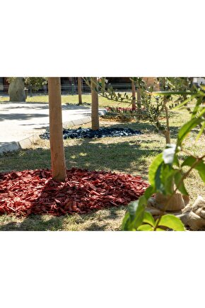 Kırmızı Renkli Malç 40 Litre 2-5 Cm Renkli Ağaç Kabuğu Renkli Ağaç Yongası Bahçe Dekor Peyzaj Mulch