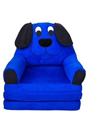 3 Minderli Katlanabilir Bebek-çocuk Koltuğu Sandalye Portatif Yatak Puf Sofa Kumaş Köpek Figürlü