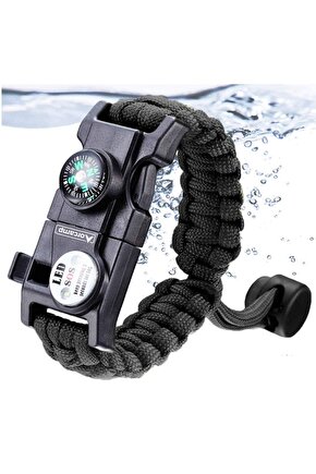 Out-4300 Paracord Hayatta Kalma Bilekliği Siyah