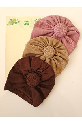 Kız Bebek & Çocuk Fırfır Bone & Bere 3Lü Set