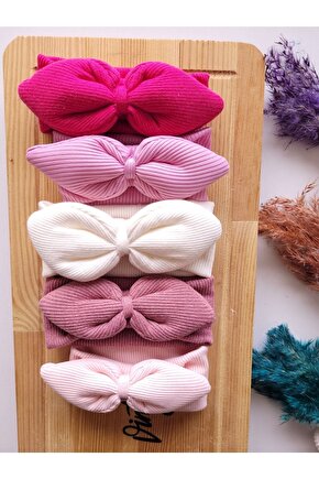 Kız Bebek & Çocuk Tavşan Kulak Bandana 5li Set