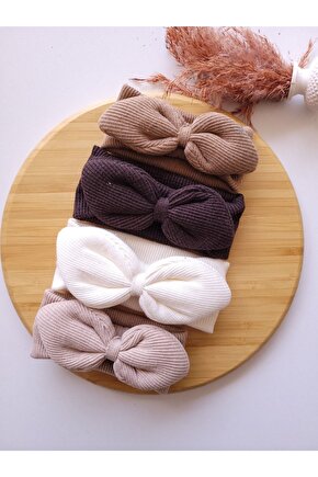 Kız Bebek & Çocuk Tavşan Kulak Bandanan 4lü Set