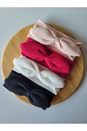 Kız Çocuk & Bebek Kaşkorse Tavşan Kulak Bandana 4lü Set