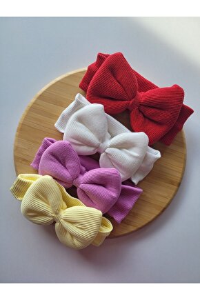Kız Çocuk & Bebek Kaşkorse Fiyonk Bandana 4lü Set