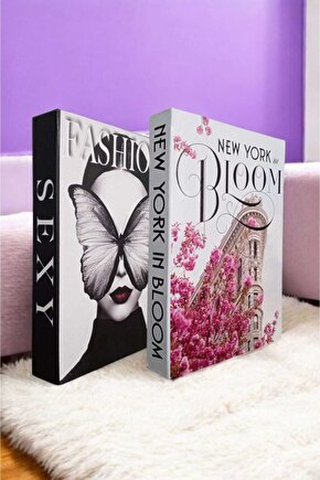 Dekoratif Kitap Görünümlü Kutu 2li Set Decorative Book Looking Box
