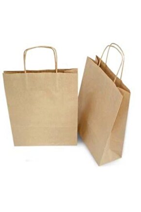 14 SÜS Kraft Burgu Saplı Çanta 12x25x31 Kraft 250 Adet