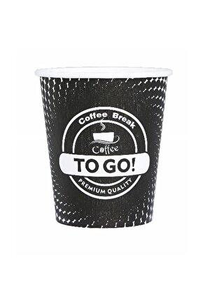 Karton Bardak 8 Oz 100lü Coffee To Go Siyah Karton Bardak