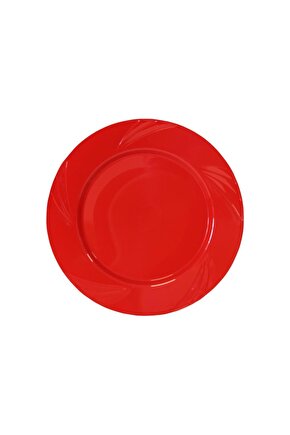 Plastik Tabak Sert Lüks 22cm (6 Adet) Kırmızı