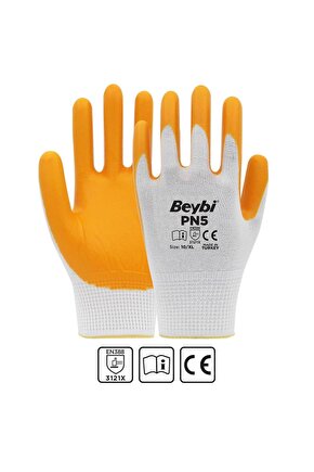 Nitril PMK PN5 Beyaz Sarı Örme Polyoster Nit