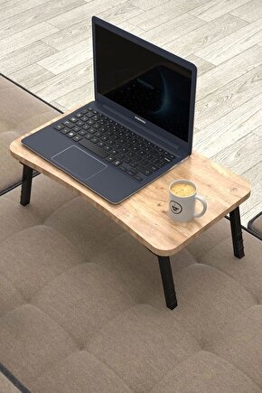 Modülare Laptop Sehpası Seyyar Kahvaltı Masası Katlanır Çalışma Sehpası Atlantik Çam