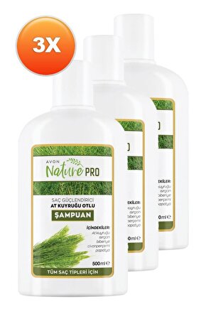 Nature Pro At Kuyruğu Otlu Şampuan 500 Ml. Üçlü Set