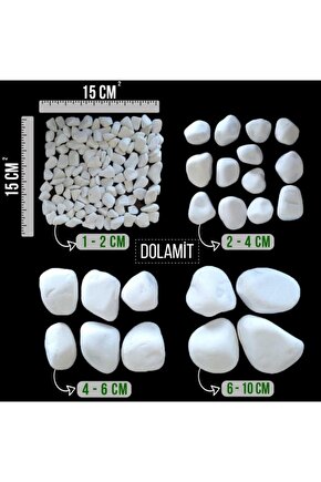 Dolomit Taşı 10 Kg Doğal Beyaz Taş , Süs Taşı 1-2 Cm Loche
