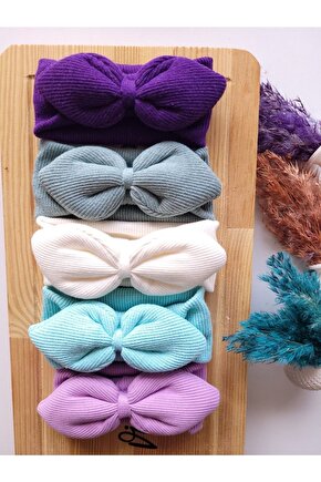 Kız Bebek & Çocuk Tavşan Kulak Bandana 5li Set