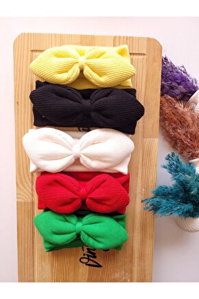 Kız Bebek & Çocuk Tavşan Kulak Bandana 5li Set
