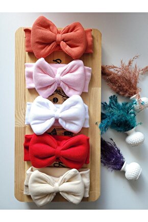 Kız Çocuk & Bebek Kaşkorse Fiyonklu Bandana 5li Set