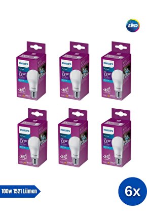 Mycare LED Lamba 13W - 100W 6500K Beyaz Işık 1521 Lümen Yüksek Işık  ( 6 ADET )